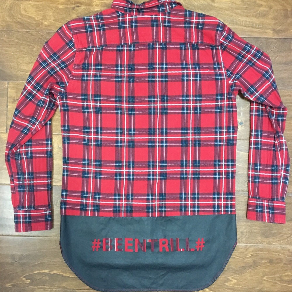 Red Long Sleeve Button-up